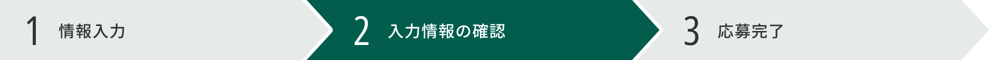 1 情報入力 2 情報入力の確認 3 応募完了