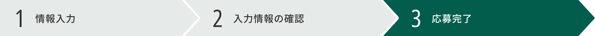 1 情報入力 2 情報入力の確認 3 応募完了